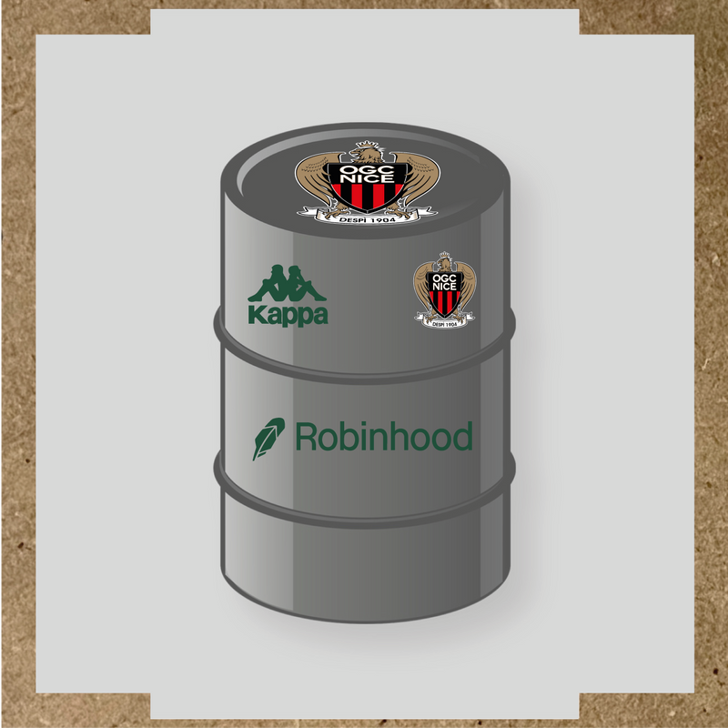 Kit de 4 stickers OGC Nice pour baril décoratif, incluant des éléments de la licence secondaire Kappa. couleur:vert sapin