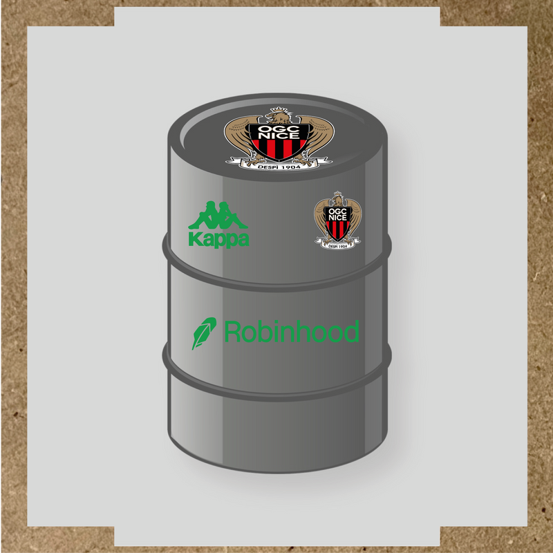 Kit de 4 stickers OGC Nice pour baril décoratif, incluant des éléments de la licence secondaire Kappa. couleur:vert vif