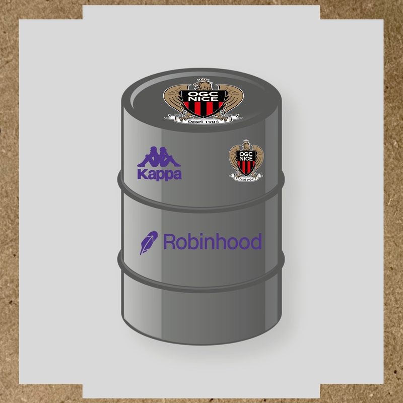 Kit de 4 stickers OGC Nice pour baril décoratif, incluant des éléments de la licence secondaire Kappa. couleur:violet
