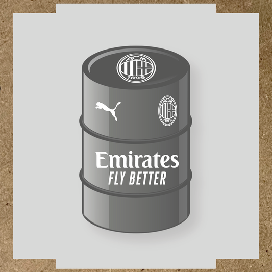 Kit de 4 stickers pour baril AC Milan, comprenant des visuels du club et de la licence Puma. couleur:blanc