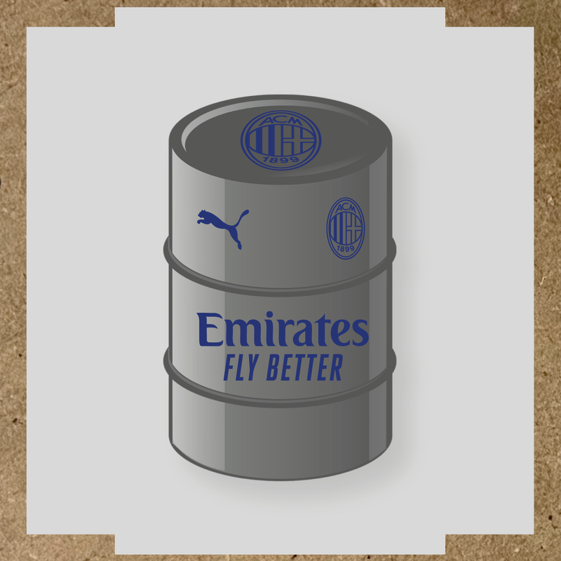 Kit de 4 stickers pour baril AC Milan, comprenant des visuels du club et de la licence Puma. couleur:bleu indigo