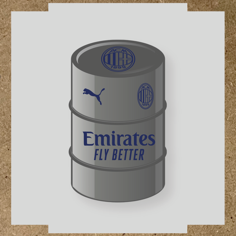 Kit de 4 stickers pour baril AC Milan, comprenant des visuels du club et de la licence Puma. couleur:bleu nuit