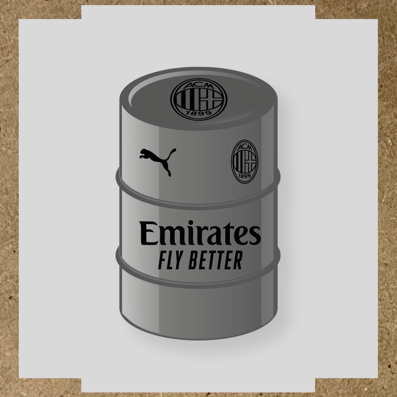 Kit de 4 stickers pour baril AC Milan, comprenant des visuels du club et de la licence Puma. couleur:noir