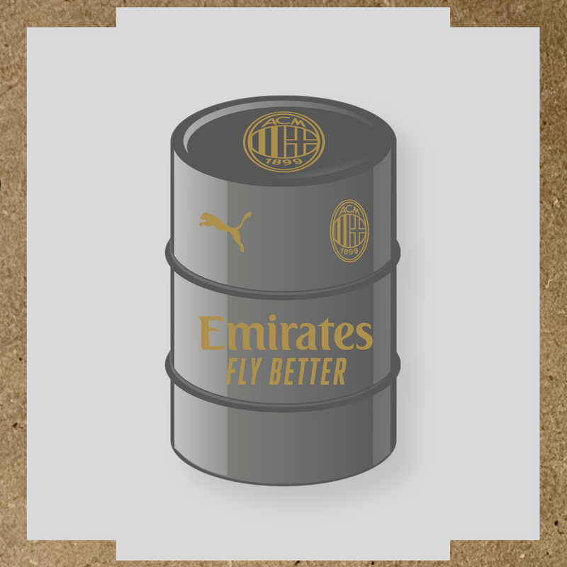 Kit de 4 stickers pour baril AC Milan, comprenant des visuels du club et de la licence Puma. couleur:or