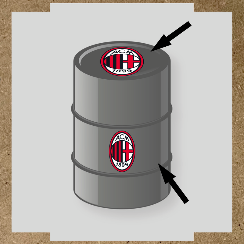 Kit de 2 stickers pour personnaliser un baril avec des logos attirants.