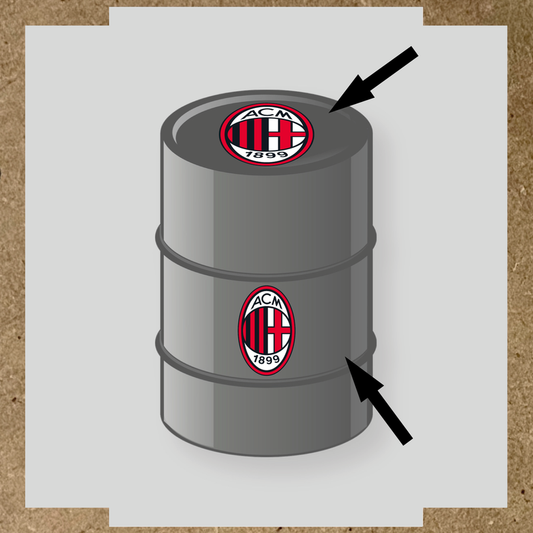 Kit de 2 stickers pour personnaliser un baril avec des logos attirants.