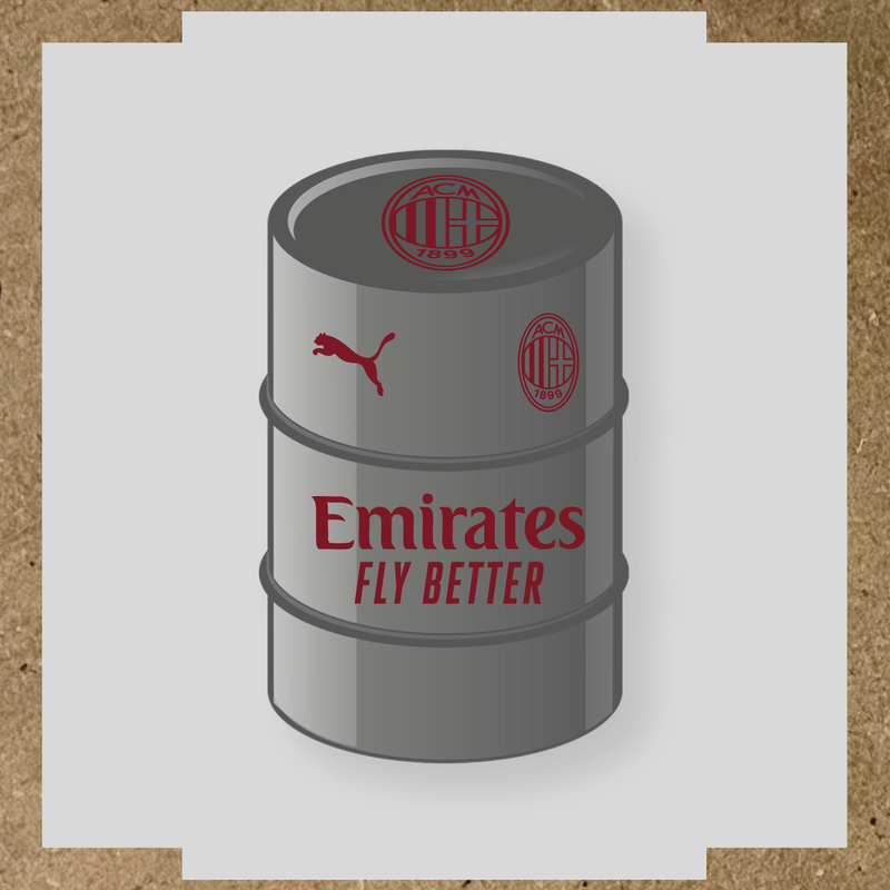 Kit de 4 stickers pour baril AC Milan, comprenant des visuels du club et de la licence Puma. couleur:rouge bordeaux