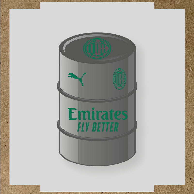 Kit de 4 stickers pour baril AC Milan, comprenant des visuels du club et de la licence Puma. couleur:vert émeraude