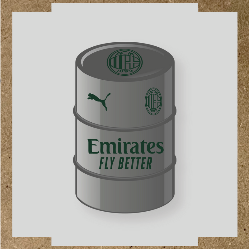 Kit de 4 stickers pour baril AC Milan, comprenant des visuels du club et de la licence Puma. couleur:vert forêt