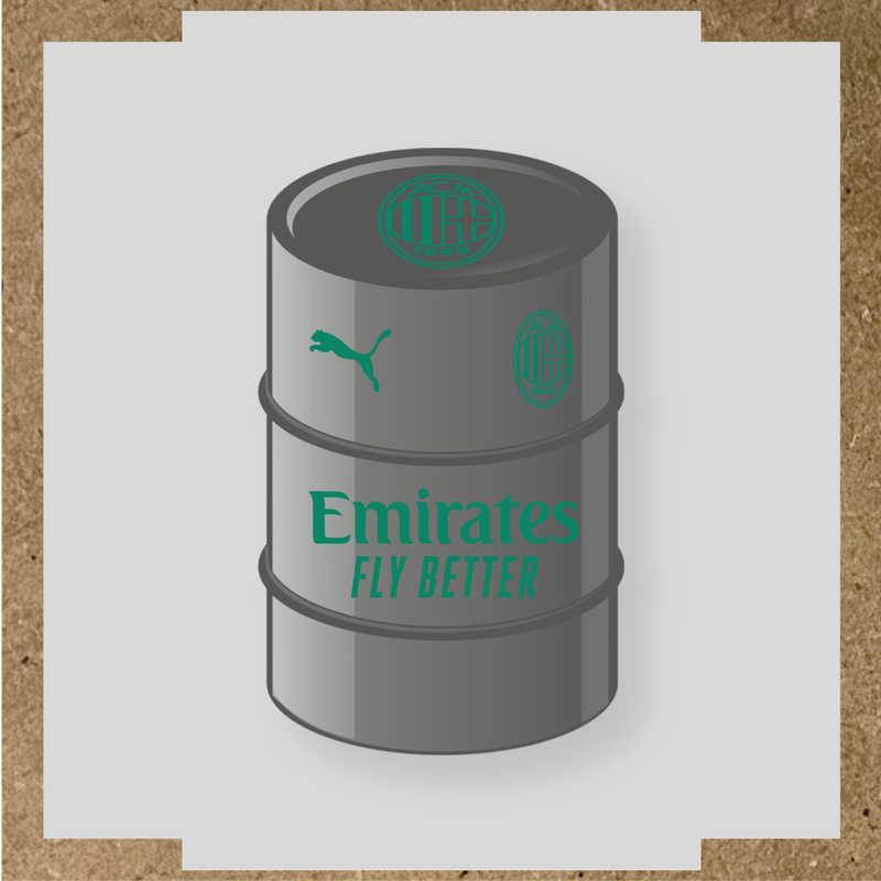 Kit de 4 stickers pour baril AC Milan, comprenant des visuels du club et de la licence Puma. couleur:vert jade