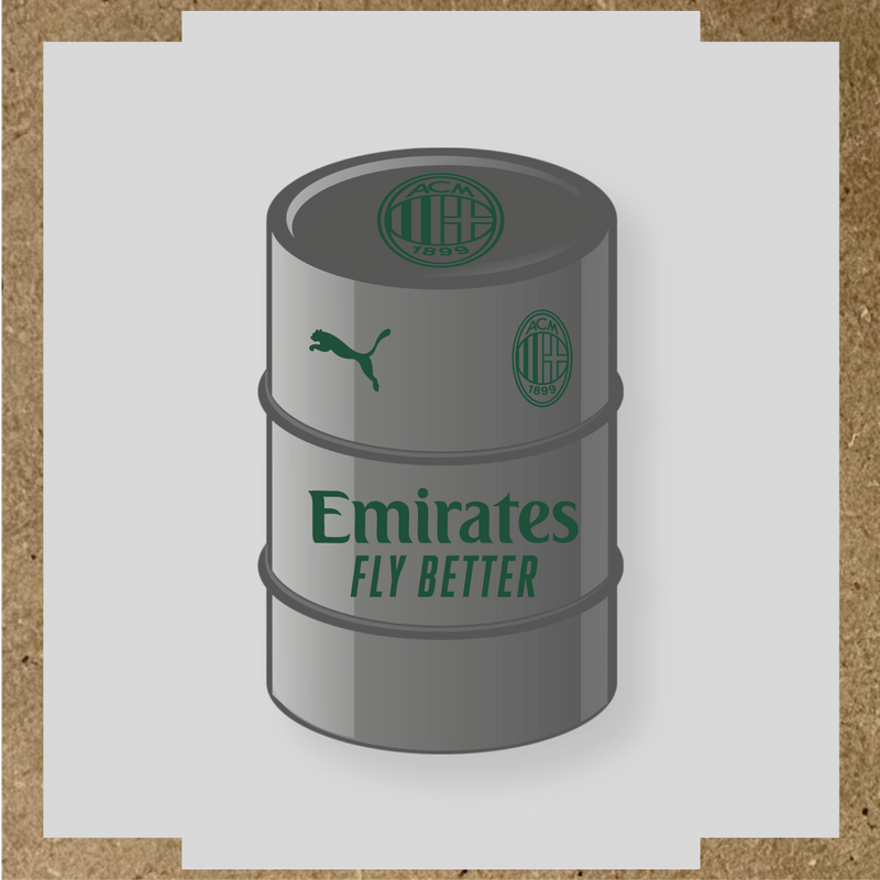 Kit de 4 stickers pour baril AC Milan, comprenant des visuels du club et de la licence Puma. couleur:vert sapin