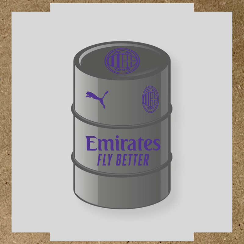 Kit de 4 stickers pour baril AC Milan, comprenant des visuels du club et de la licence Puma. couleur:violet