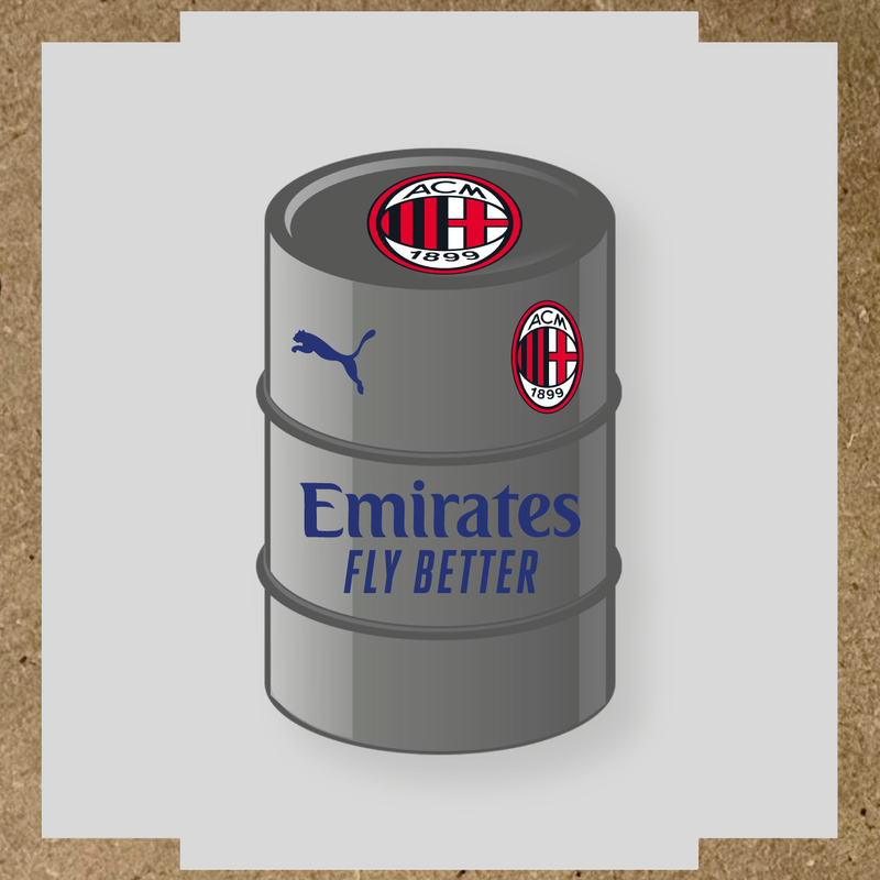 Kit de 4 stickers AC Milan pour baril décoratif, mettant en avant le logo AC Milan. couleur:bleu indigo