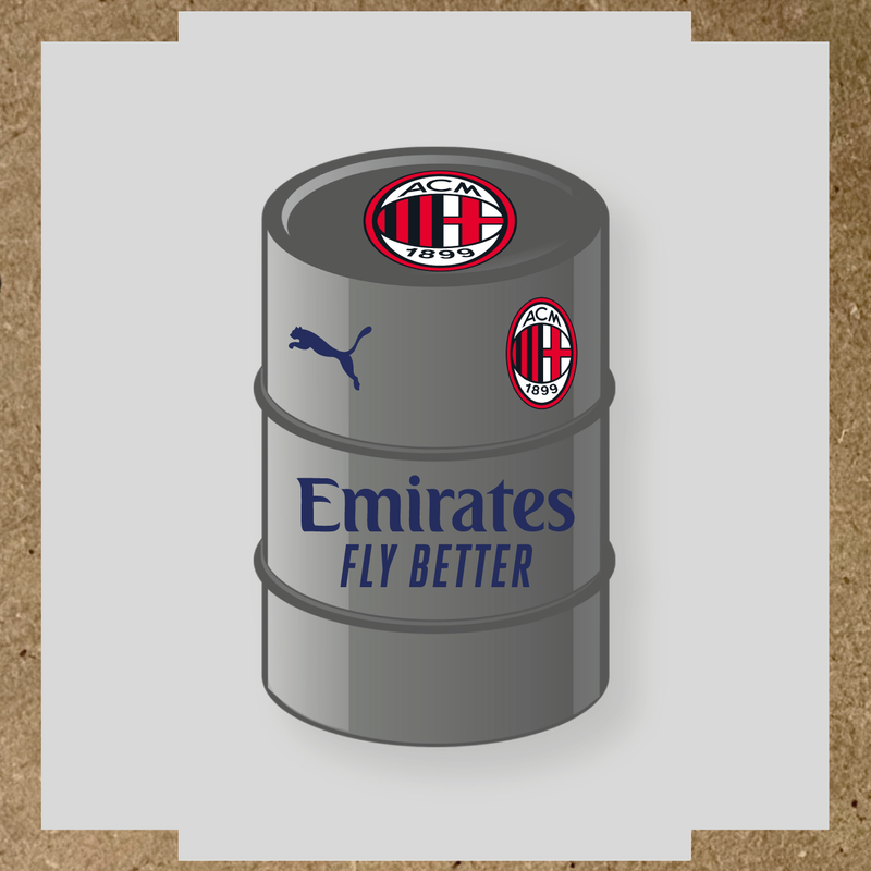 Kit de 4 stickers AC Milan pour baril décoratif, mettant en avant le logo AC Milan. couleur:bleu nuit