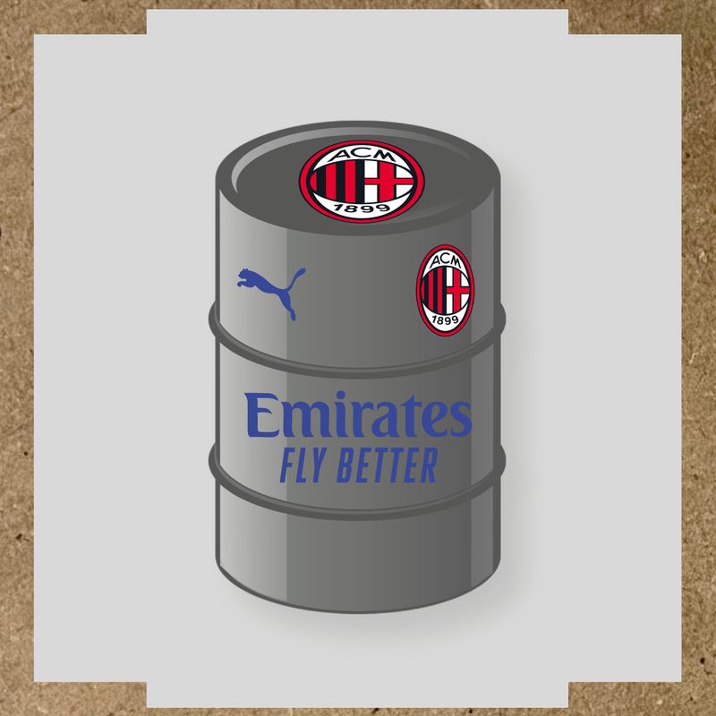 Kit de 4 stickers AC Milan pour baril décoratif, mettant en avant le logo AC Milan. couleur:bleu roi
