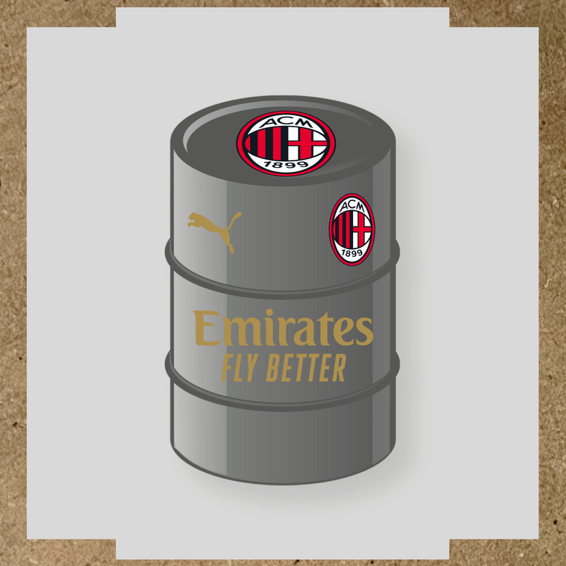 Kit de 4 stickers AC Milan pour baril décoratif, mettant en avant le logo AC Milan. couleur:or