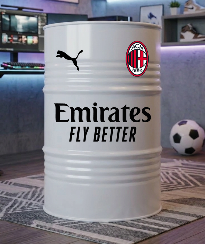 Baril décoratif avec stickers AC Milan et visuel secondaire Puma version 2 