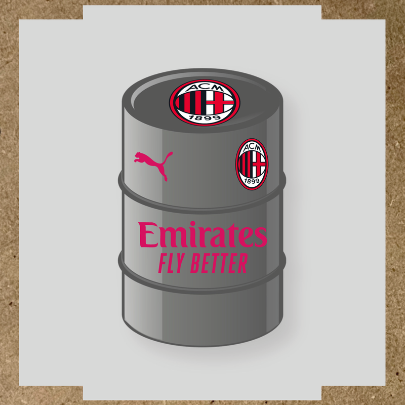 Kit de 4 stickers AC Milan pour baril décoratif, mettant en avant le logo AC Milan. couleur:rose