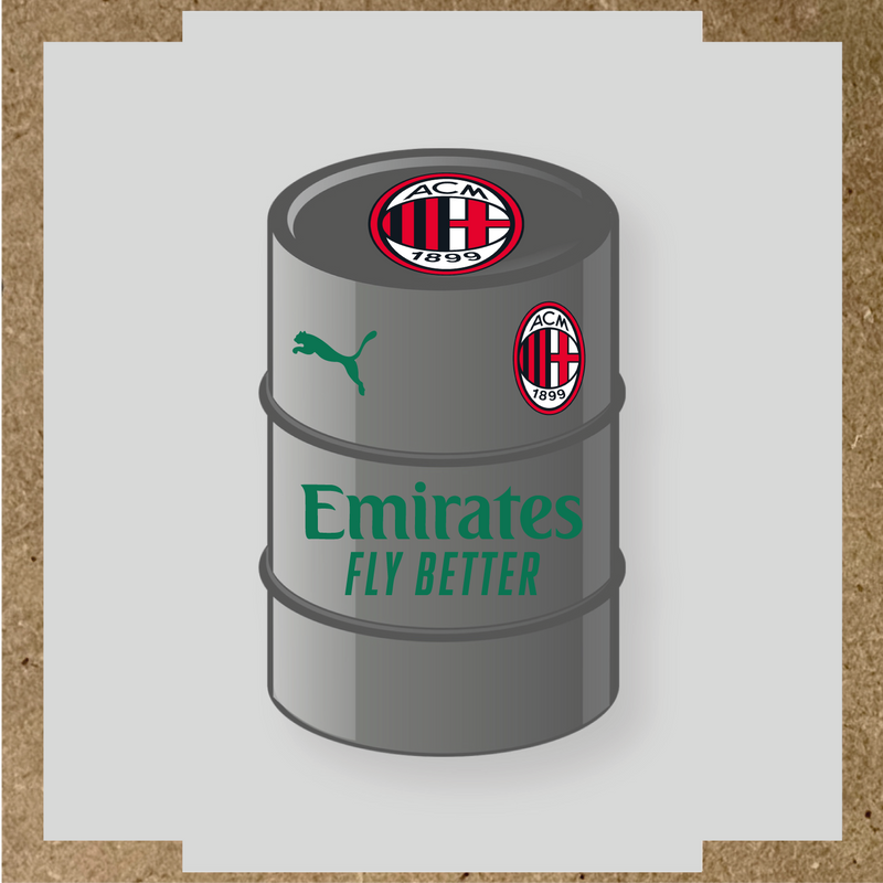 Kit de 4 stickers AC Milan pour baril décoratif, mettant en avant le logo AC Milan. couleur:vert émeraude