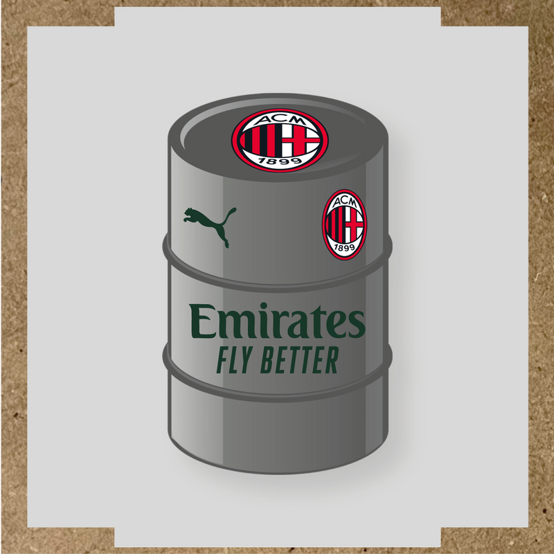 Kit de 4 stickers AC Milan pour baril décoratif, mettant en avant le logo AC Milan. couleur:vert forêt