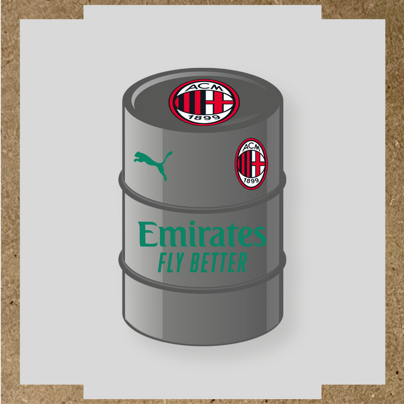 Kit de 4 stickers AC Milan pour baril décoratif, mettant en avant le logo AC Milan. couleur:vert jade