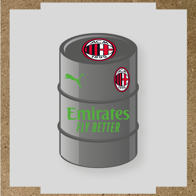Kit de 4 stickers AC Milan pour baril décoratif, mettant en avant le logo AC Milan. couleur:vert prairie