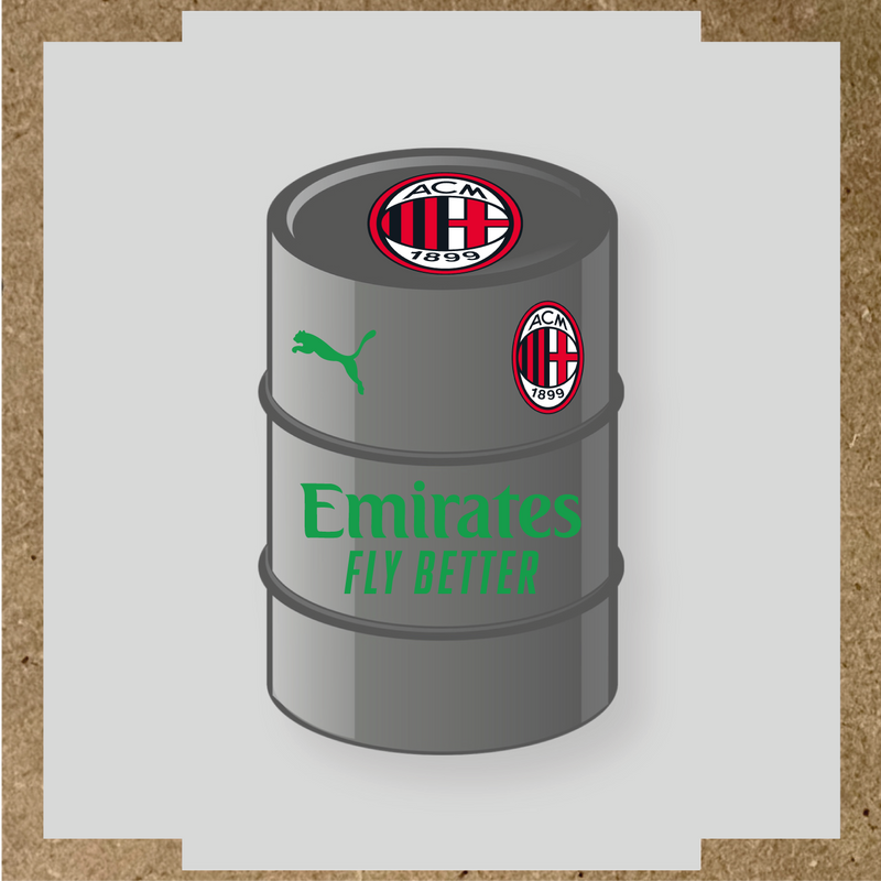 Kit de 4 stickers AC Milan pour baril décoratif, mettant en avant le logo AC Milan. couleur:vert vif