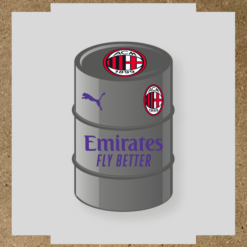 Kit de 4 stickers AC Milan pour baril décoratif, mettant en avant le logo AC Milan. couleur:violet