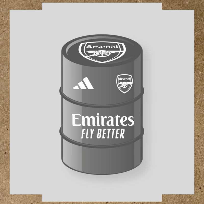 Kit de 4 stickers Arsenal pour baril décoratif mettant en avant le logo d'Arsenal couleur:blanc