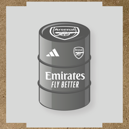Kit de 4 stickers Arsenal pour baril décoratif mettant en avant le logo d'Arsenal couleur:blanc