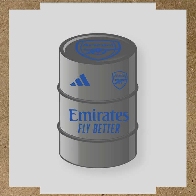 Kit de 4 stickers Arsenal pour baril décoratif mettant en avant le logo d'Arsenal couleur:bleu acier