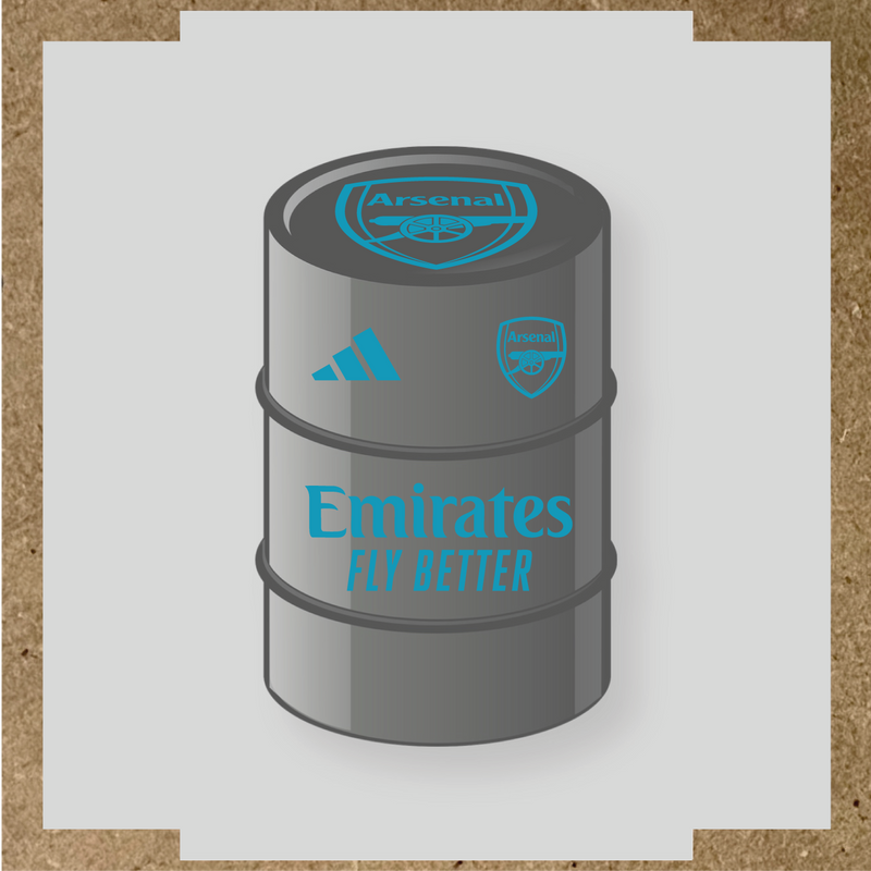 Kit de 4 stickers Arsenal pour baril décoratif mettant en avant le logo d'Arsenal couleur:bleu azur