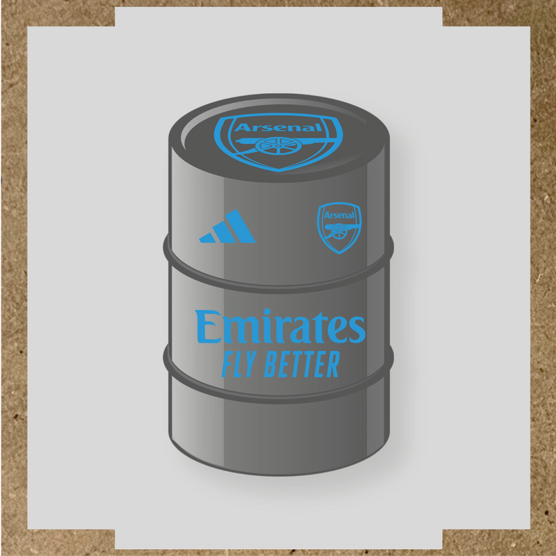 Kit de 4 stickers Arsenal pour baril décoratif mettant en avant le logo d'Arsenal couleur:bleu ciel
