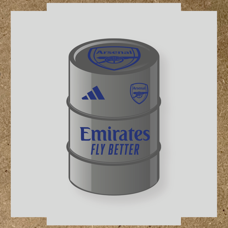 Kit de 4 stickers Arsenal pour baril décoratif mettant en avant le logo d'Arsenal couleur:bleu indigo