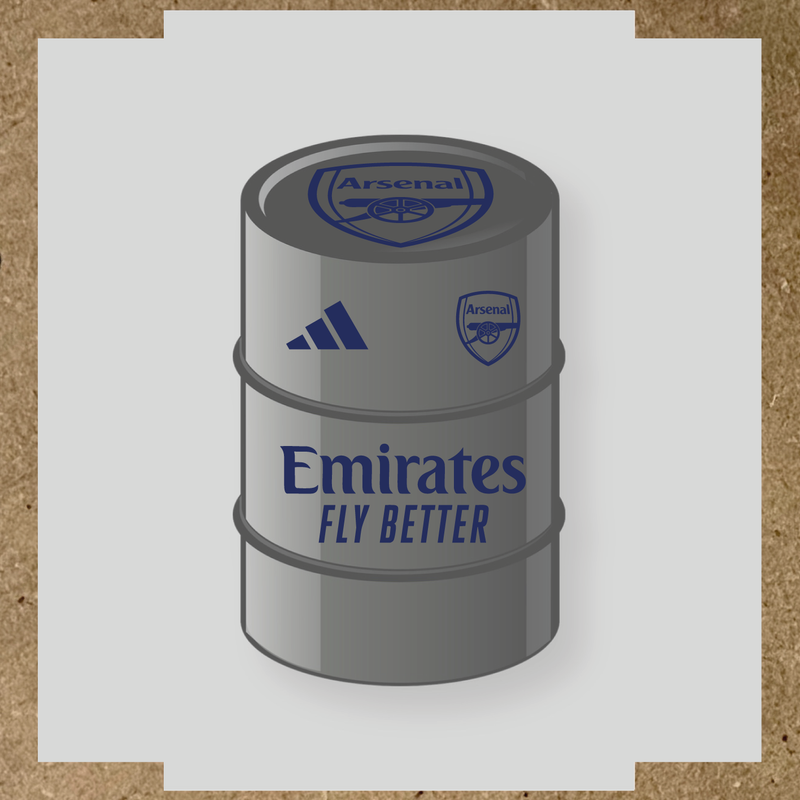 Kit de 4 stickers Arsenal pour baril décoratif mettant en avant le logo d'Arsenal couleur:bleu nuit