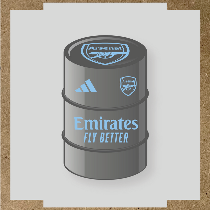 Kit de 4 stickers Arsenal pour baril décoratif mettant en avant le logo d'Arsenal couleur:bleu pastel
