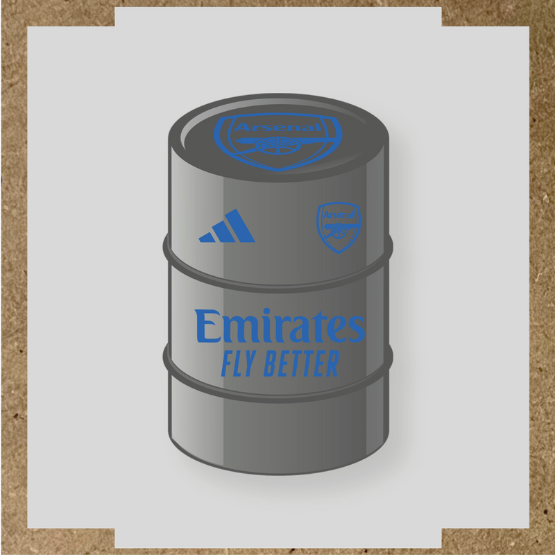 Kit de 4 stickers Arsenal pour baril décoratif mettant en avant le logo d'Arsenal couleur:bleu pétrole