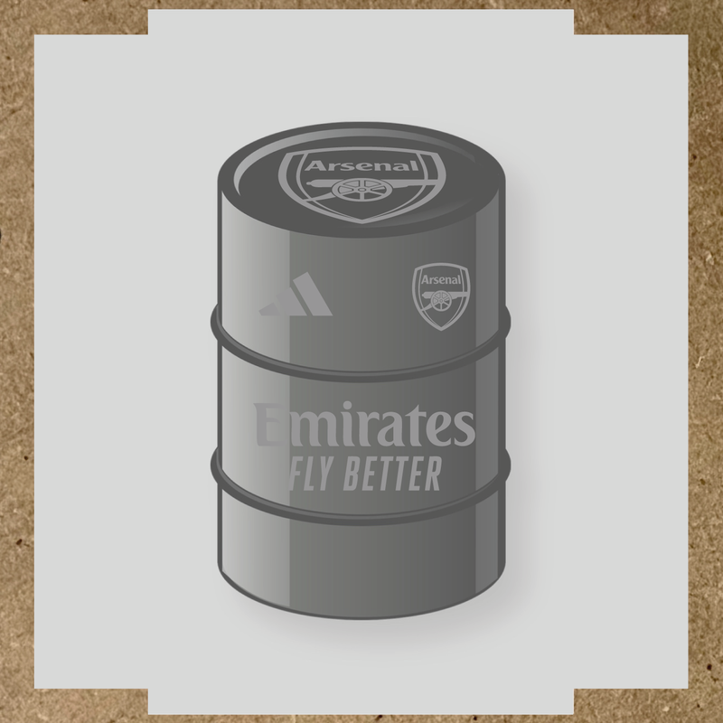 Kit de 4 stickers Arsenal pour baril décoratif mettant en avant le logo d'Arsenal couleur:gris