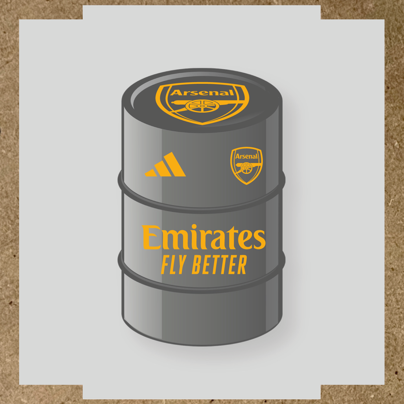 Kit de 4 stickers Arsenal pour baril décoratif mettant en avant le logo d'Arsenal couleur:jaune foncé