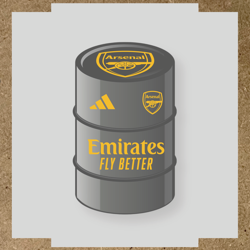 Kit de 4 stickers Arsenal pour baril décoratif mettant en avant le logo d'Arsenal couleur:jaune