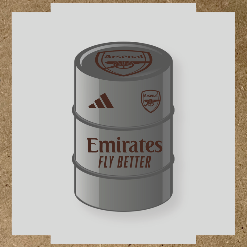 Kit de 4 stickers Arsenal pour baril décoratif mettant en avant le logo d'Arsenal couleur:marron foncé