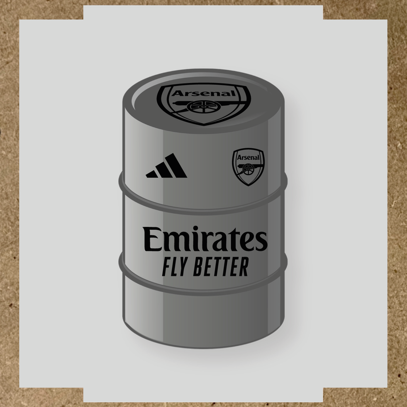 Kit de 4 stickers Arsenal pour baril décoratif mettant en avant le logo d'Arsenal couleur:noir