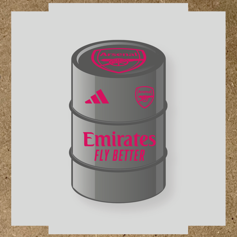 Kit de 4 stickers Arsenal pour baril décoratif mettant en avant le logo d'Arsenal couleur:rose