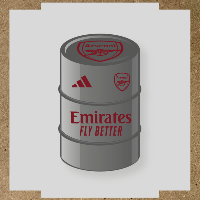 Kit de 4 stickers Arsenal pour baril décoratif mettant en avant le logo d'Arsenal couleur:rouge bordeaux