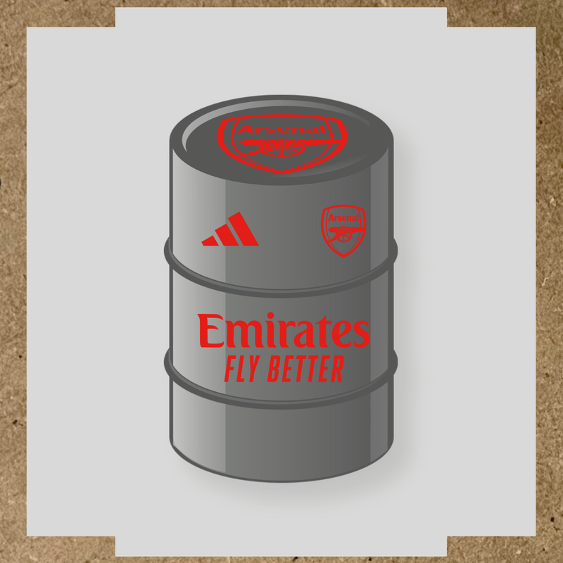 Kit de 4 stickers Arsenal pour baril décoratif mettant en avant le logo d'Arsenal couleur:rouge vif