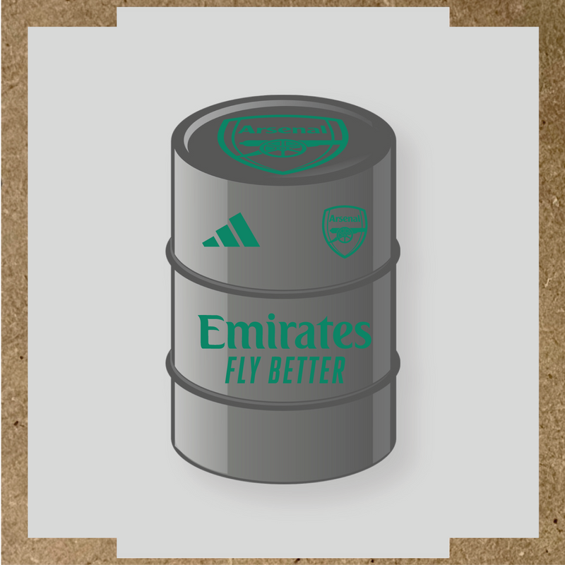 Kit de 4 stickers Arsenal pour baril décoratif mettant en avant le logo d'Arsenal couleur:vert jade