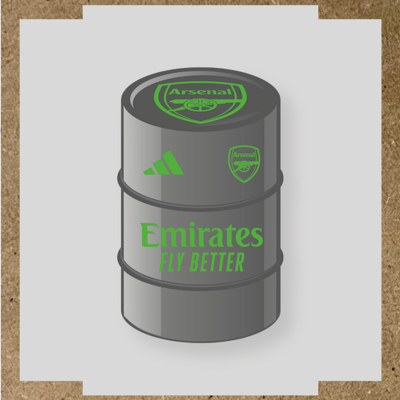 Kit de 4 stickers Arsenal pour baril décoratif mettant en avant le logo d'Arsenal couleur:vert prairie