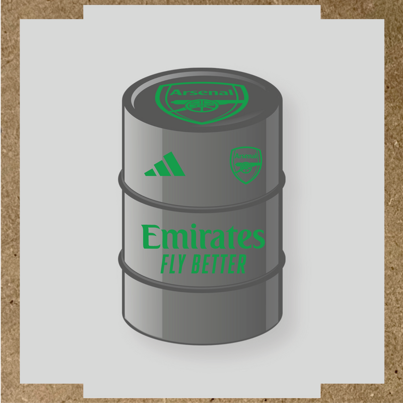 Kit de 4 stickers Arsenal pour baril décoratif mettant en avant le logo d'Arsenal couleur:vert vif