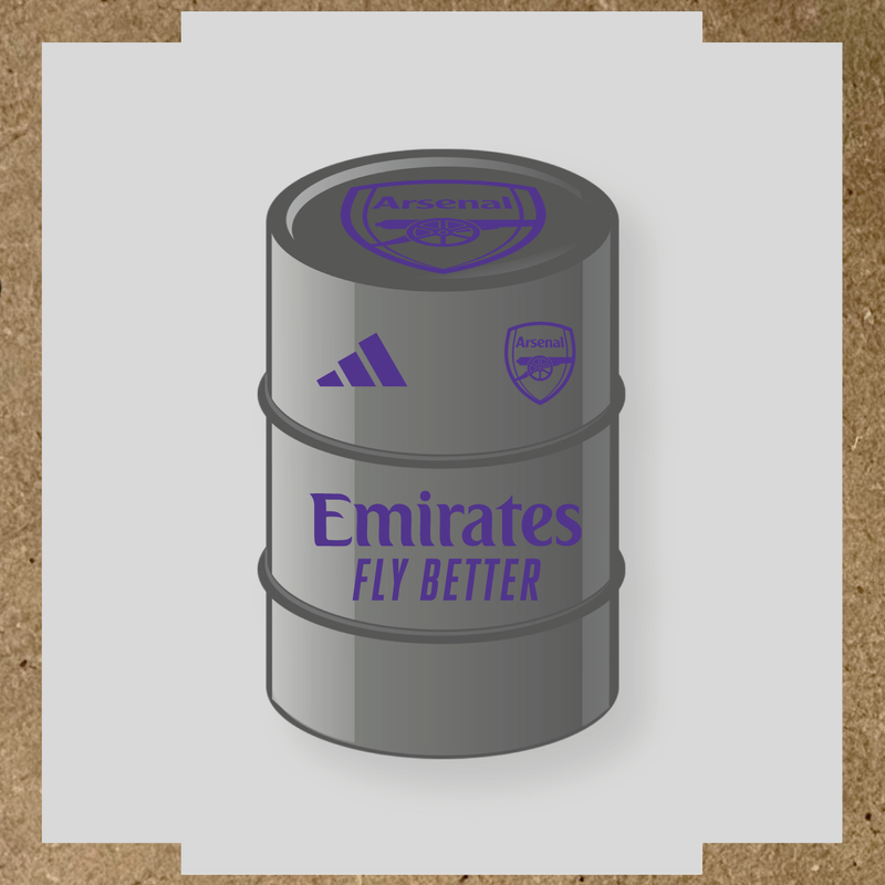 Kit de 4 stickers Arsenal pour baril décoratif mettant en avant le logo d'Arsenal couleur:violet