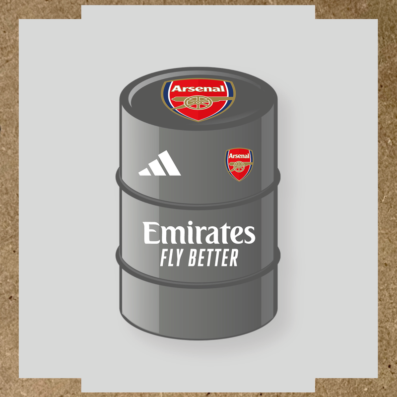 Kit de 4 stickers Arsenal pour baril avec logo sur le dessus et texte Emirates couleur:blanc